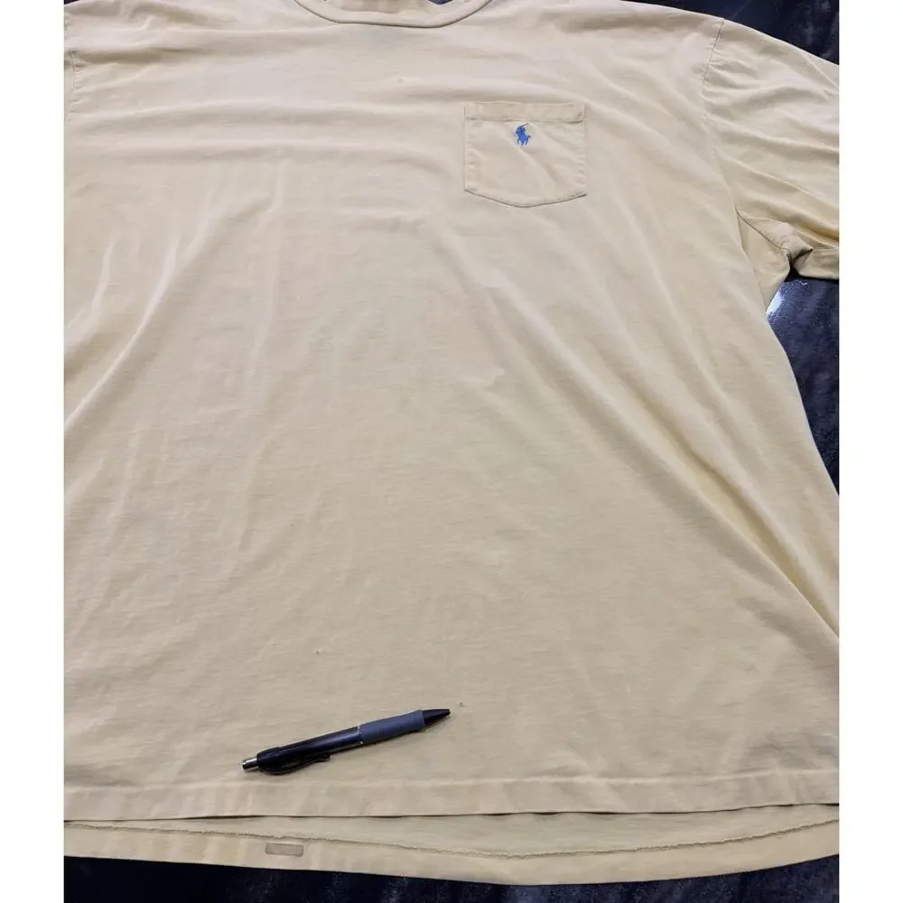 Polo Ralph Lauren Soft Yellow T Shirt 4XLT Big Tall Yellow Pony Cotton Tee